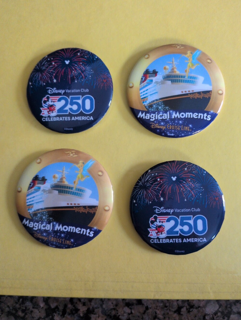 Disney Vacation Club Cruise Line Collectible Pins Set of 4